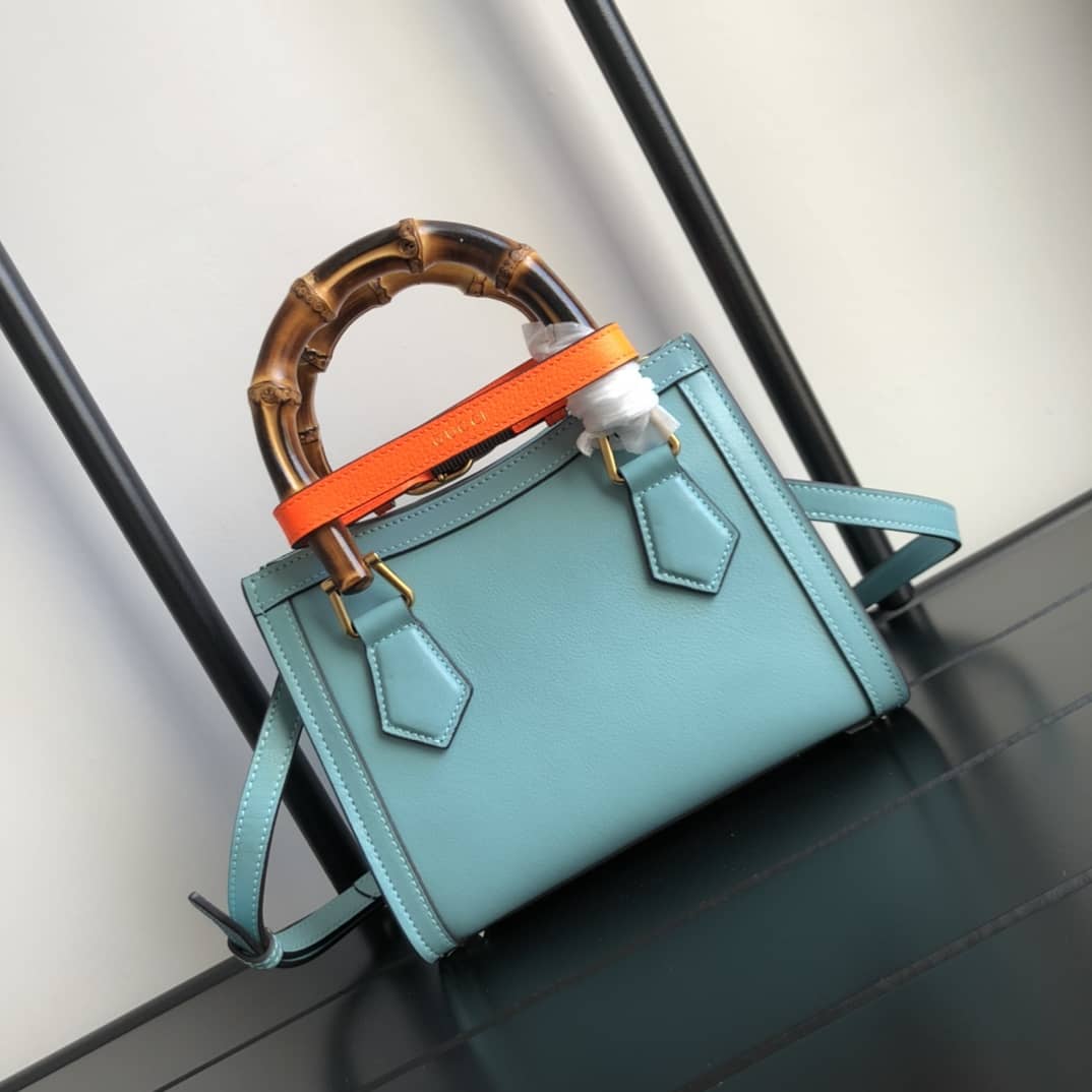 Gucci Diana Mini Bamboo Tote Bag Replica Blue 655661