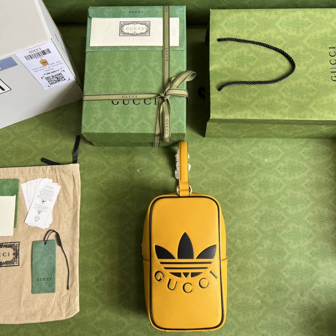Gucci Adidas x Gucci Mini Top Handle Yellow 702387 Replica Clutch