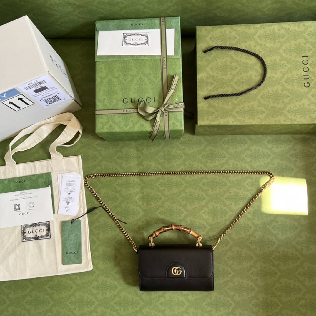 Gucci GG Small Top Handle Tote Bag With Bamboo 675794 Replica
