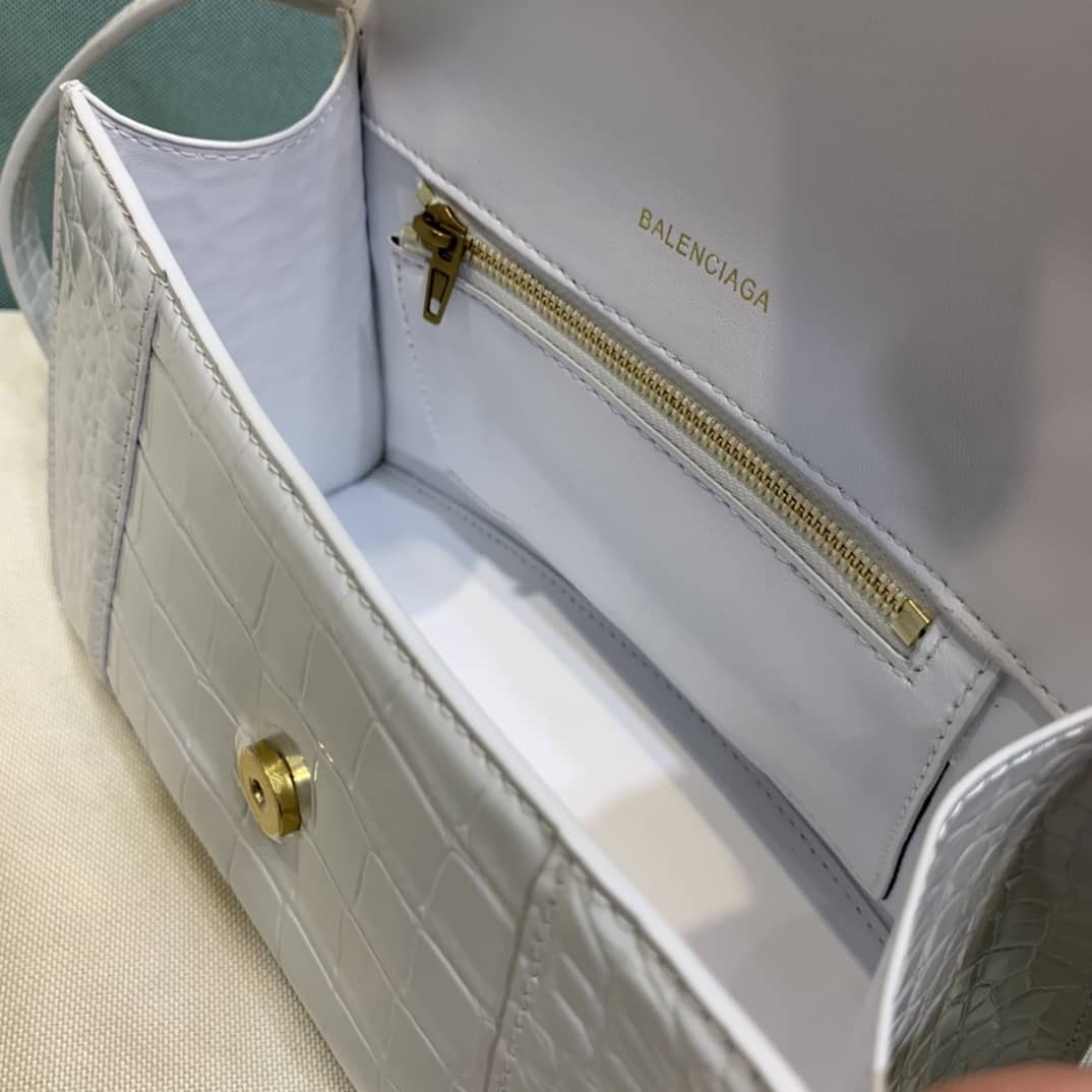 Balenciaga Hourglass Leather Top Handle Replica Bag