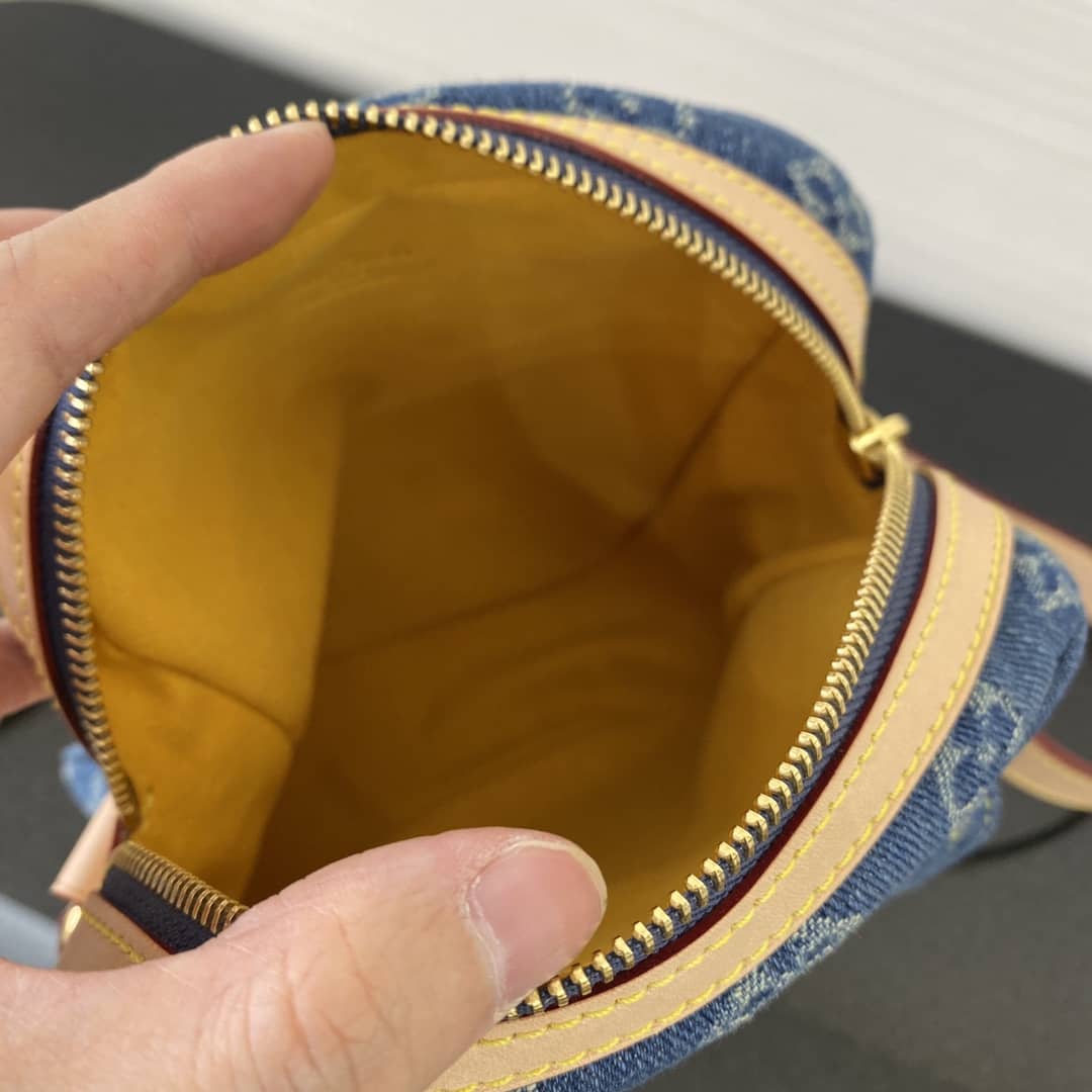 Louis Vuittton Denim Monogram Vachetta Trim Camera Bag