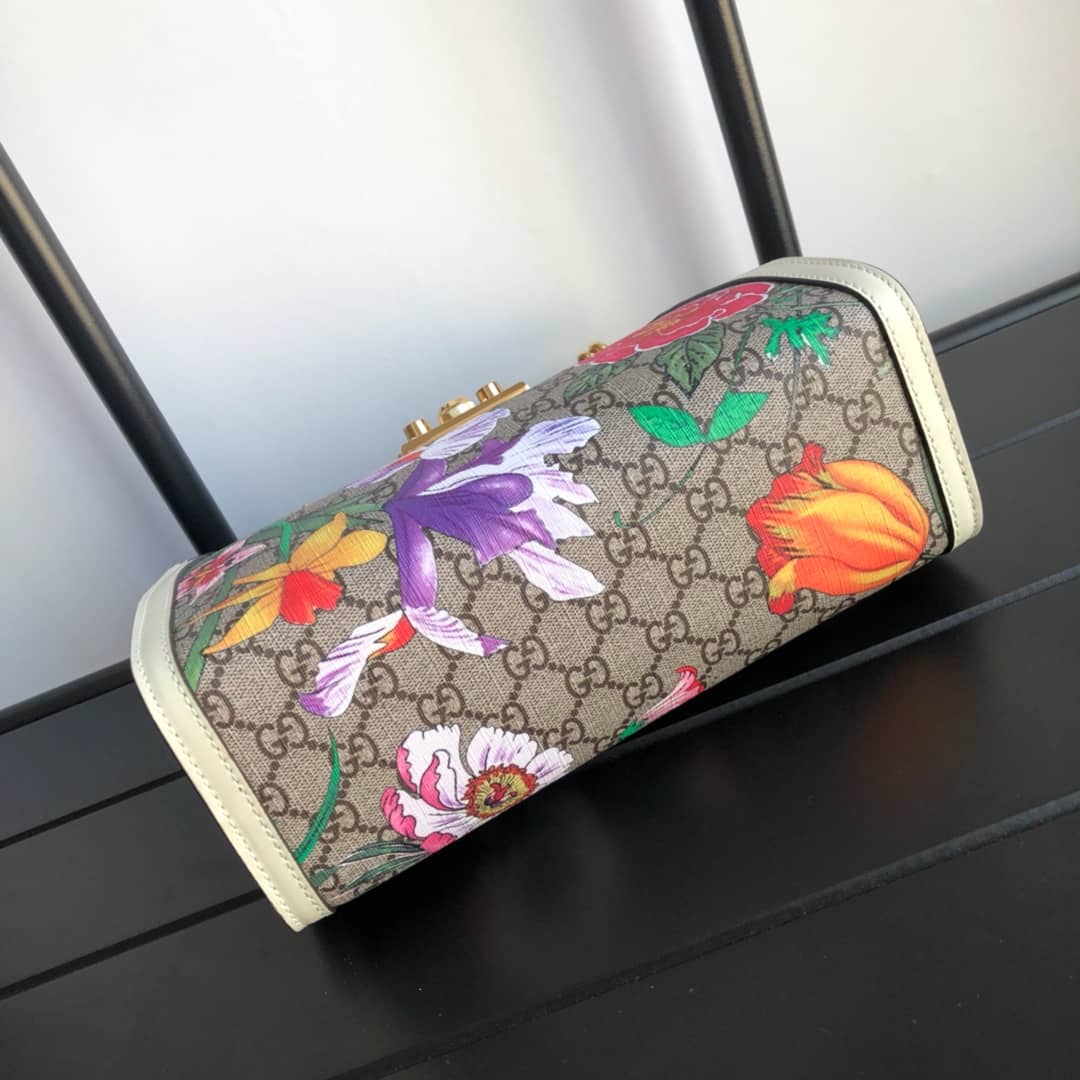 Gucci Padlock Small GG Supreme Canvas Shoulder Bag Replica Colorful 498156