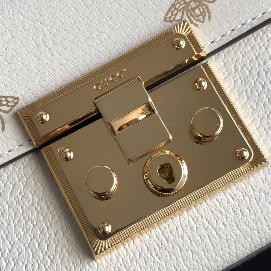 Gucci Padlock Bee Star Small Shoulder Bag Replica White 432182
