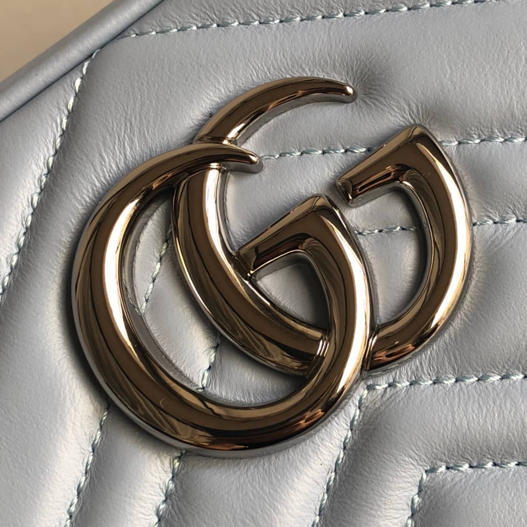 Gucci GG Marmont Small Shoulder Handbag Camera Bag Replica Blue 447632