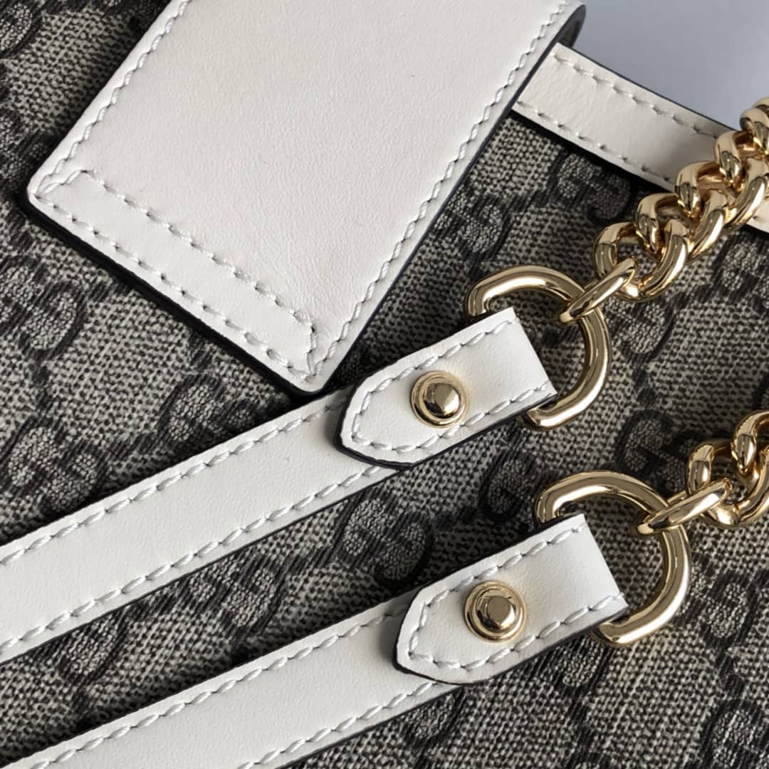 Gucci Padlock Medium GG Supreme Shoulder Bag Replica Gray White 479197