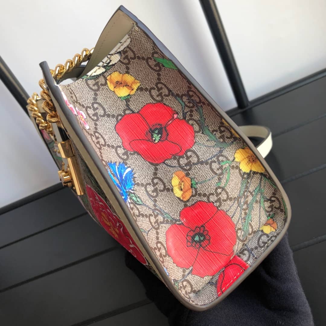Gucci Padlock Small GG Supreme Canvas Shoulder Bag Replica Colorful 498156