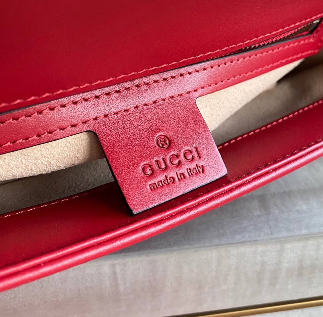 Gucci Marmont Dupe Mini GG Marmont Replica Bag Red 498100