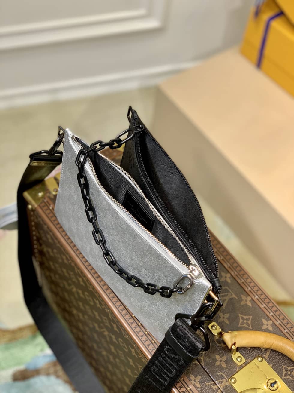 Louis Vuitton Trio Pouch Glitter Silver M59682 Replica