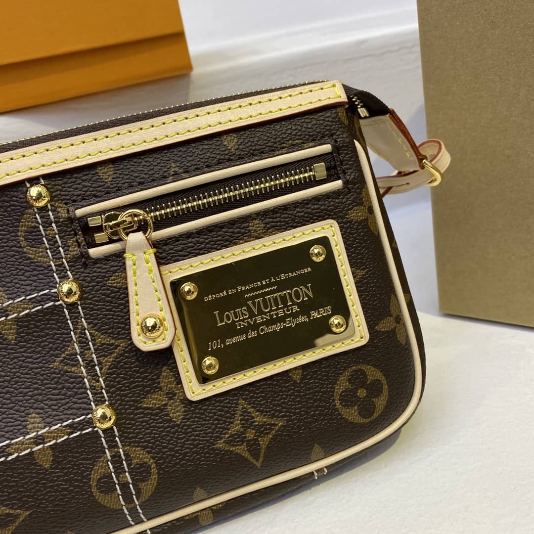 Louis Vuitton Pochette Dupe Monogram Riveting Accessories M51980 Brown