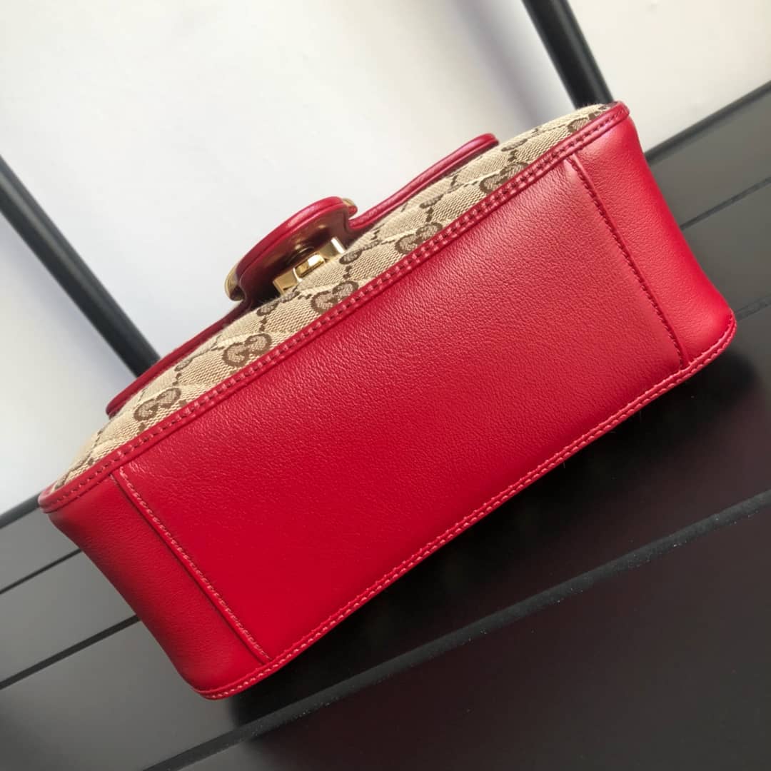 Gucci GG Marmont Mini Top Handle Bag Replica Red 583571