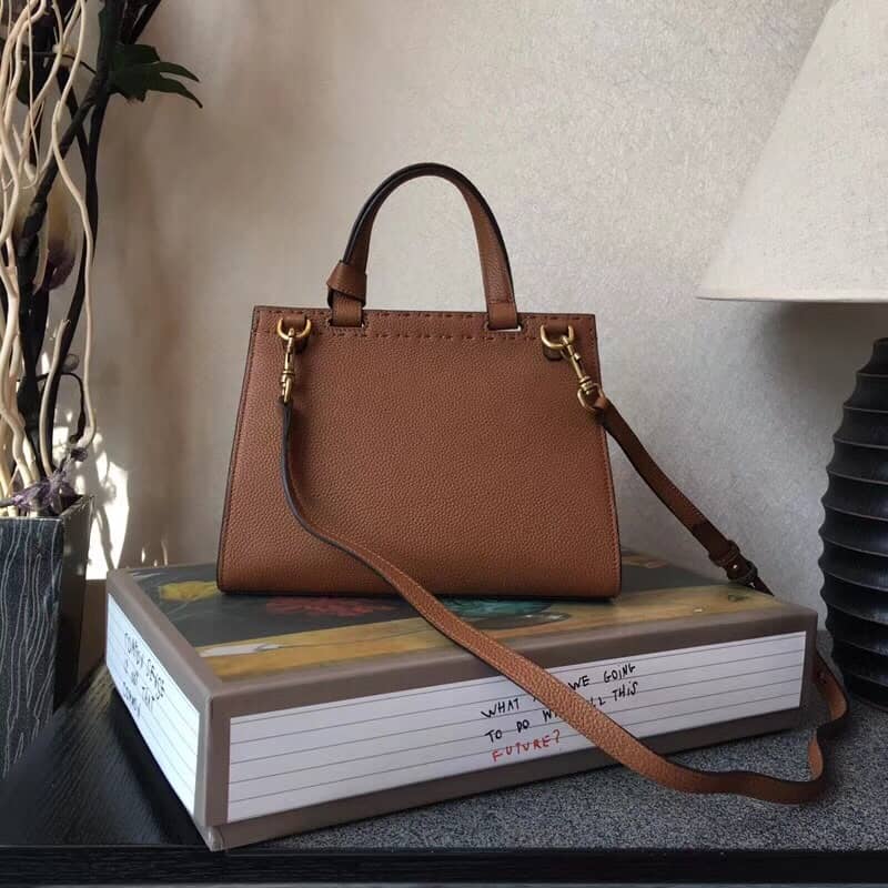 Gucci GG Marmont Leather Top Handle Replica Bag Brown 421890