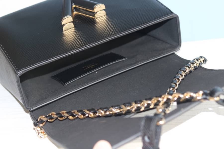 Louis Vuitton Twist MM Chain Leather Replica Bag Black M50282