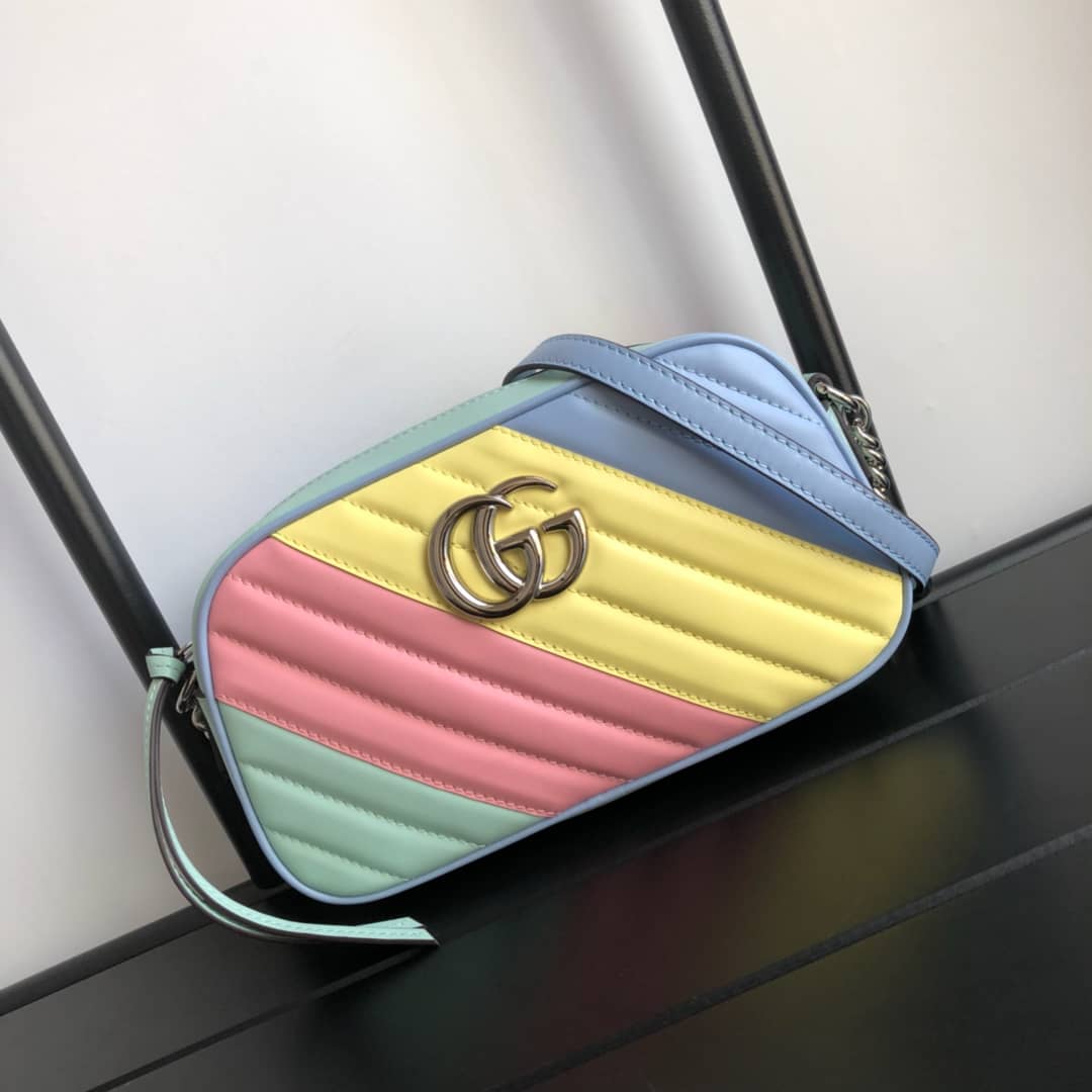 Gucci Handbag Dupes GG Marmont Small Shoulder Handbag Camera Bag Replica Colorful 447632