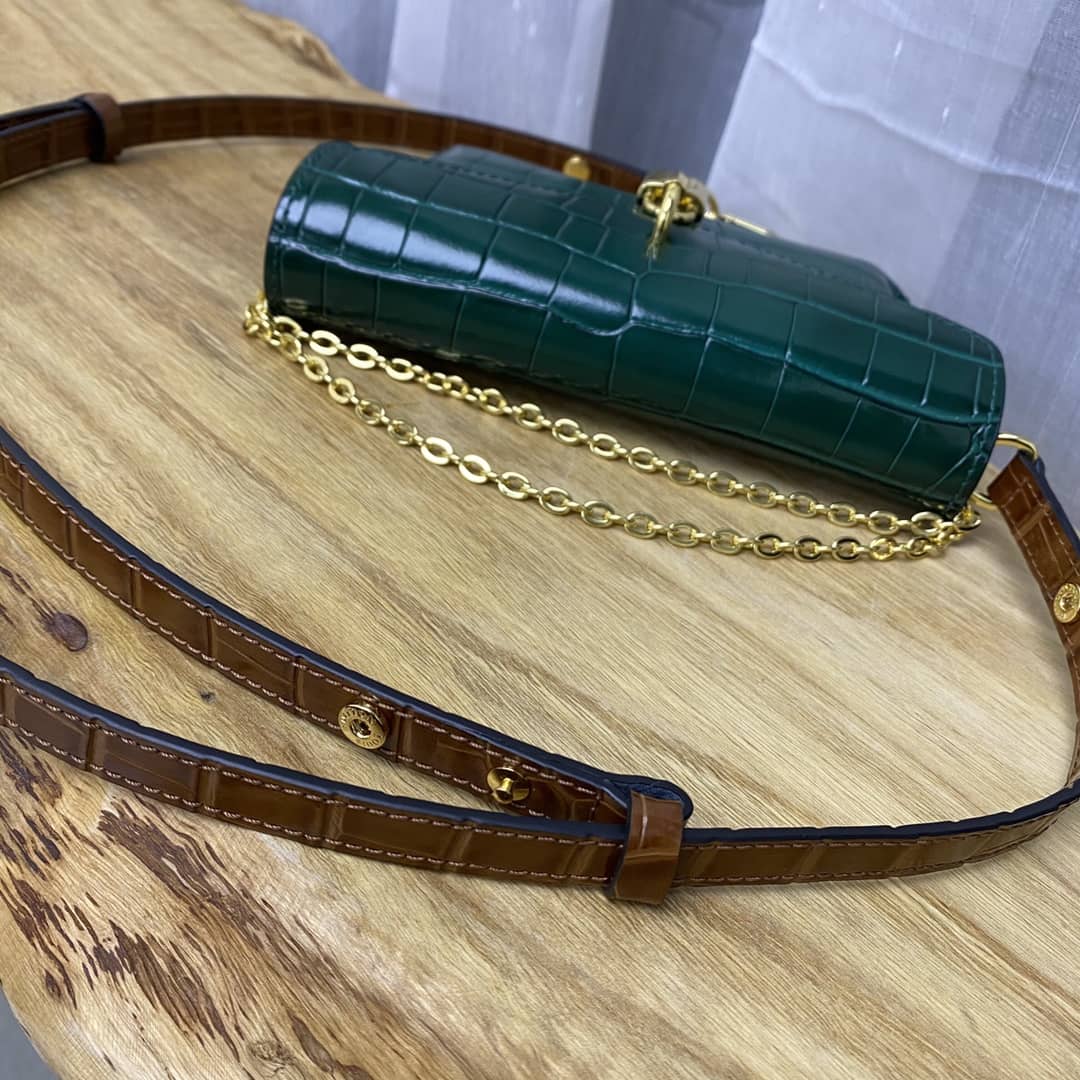 Louis Vuitton Knockoff Chain Clutch Bag Green