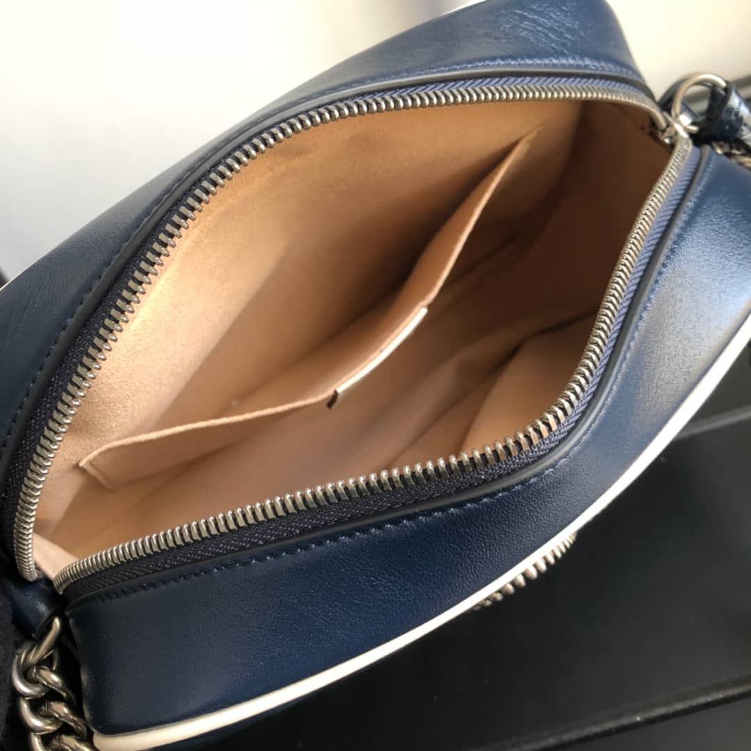 Gucci GG Marmont Small Shoulder Handbag Camera Bag Replica Blue 447632