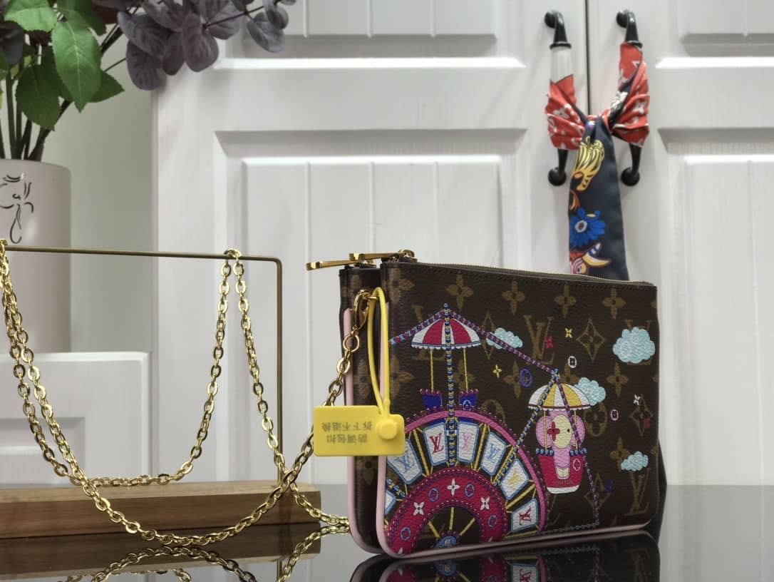 Louis Vuitton Pochette Double Zip Christmas Limited Collection Replica Bag M69744
