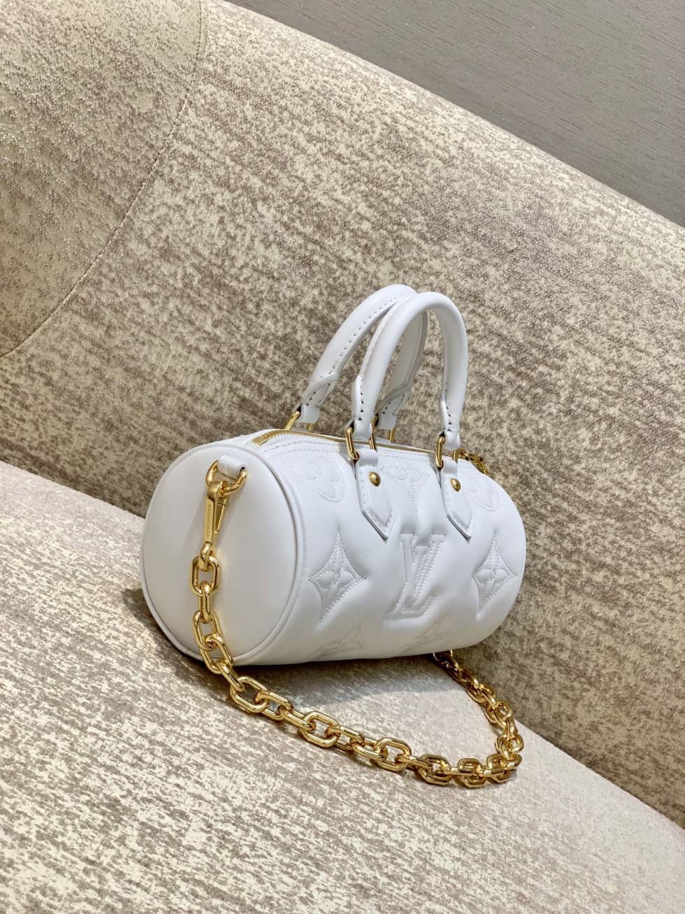 Louis Vuitton Papillon BB White M59826 Replica Shoulder Bag