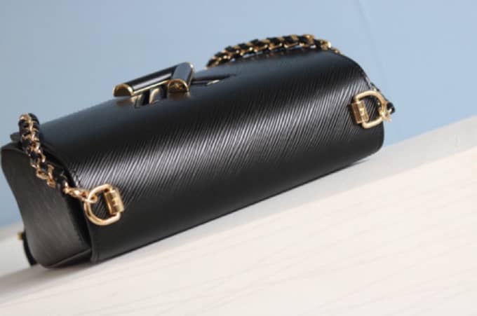 Louis Vuitton Twist MM Chain Leather Replica Bag Black M50282