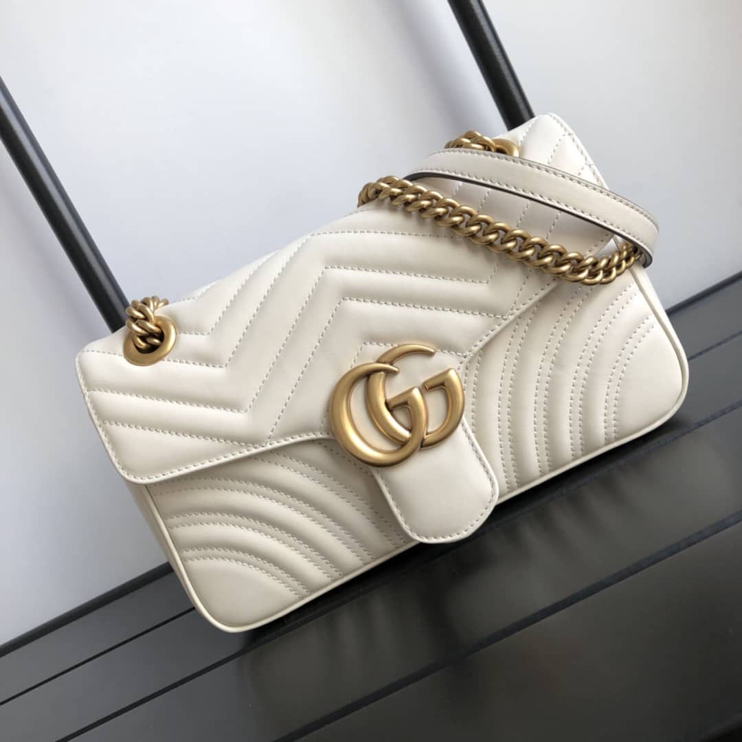 Gucci GG Marmont Matelasse Shoulder Bag Replica White 443497