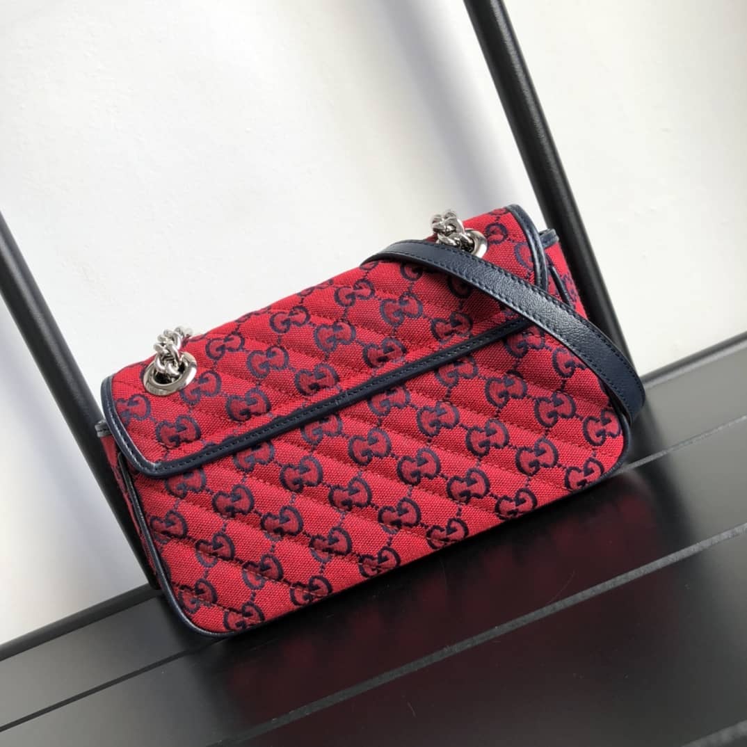 Gucci GG Marmont Mini Matelasse Shoulder Bag Replica Red 446744