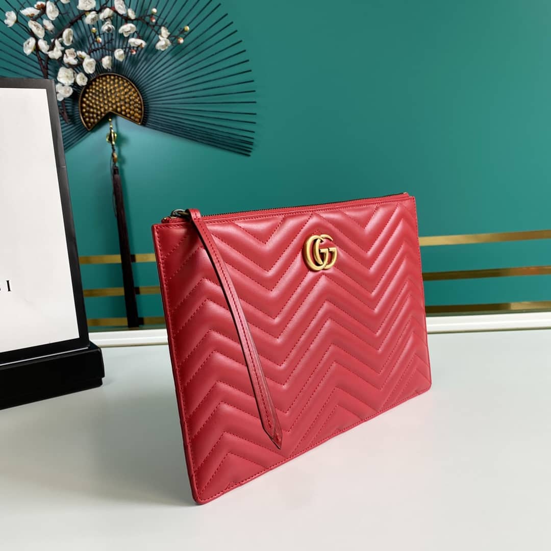 Gucci GG Marmont Leather Clutch Replica 476440