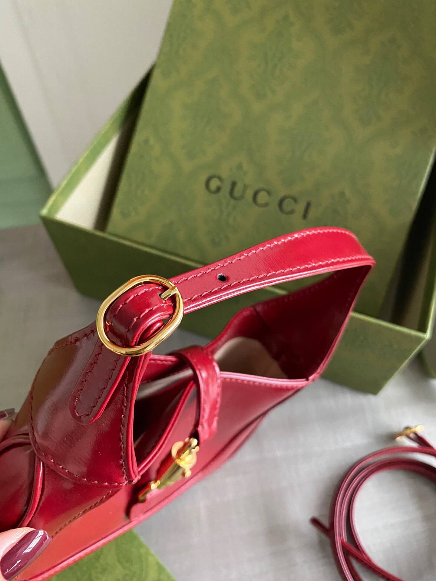 Gucci Jackie 1961 Mini Shoulder Bag Replica Red 637091