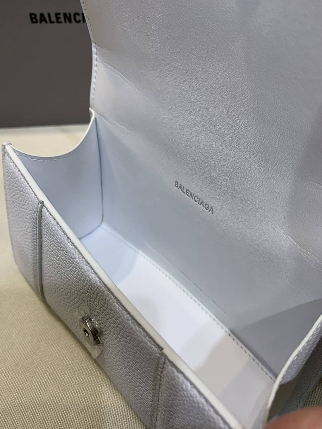 Balenciaga Hourglass Leather Top Handle Replica Bag