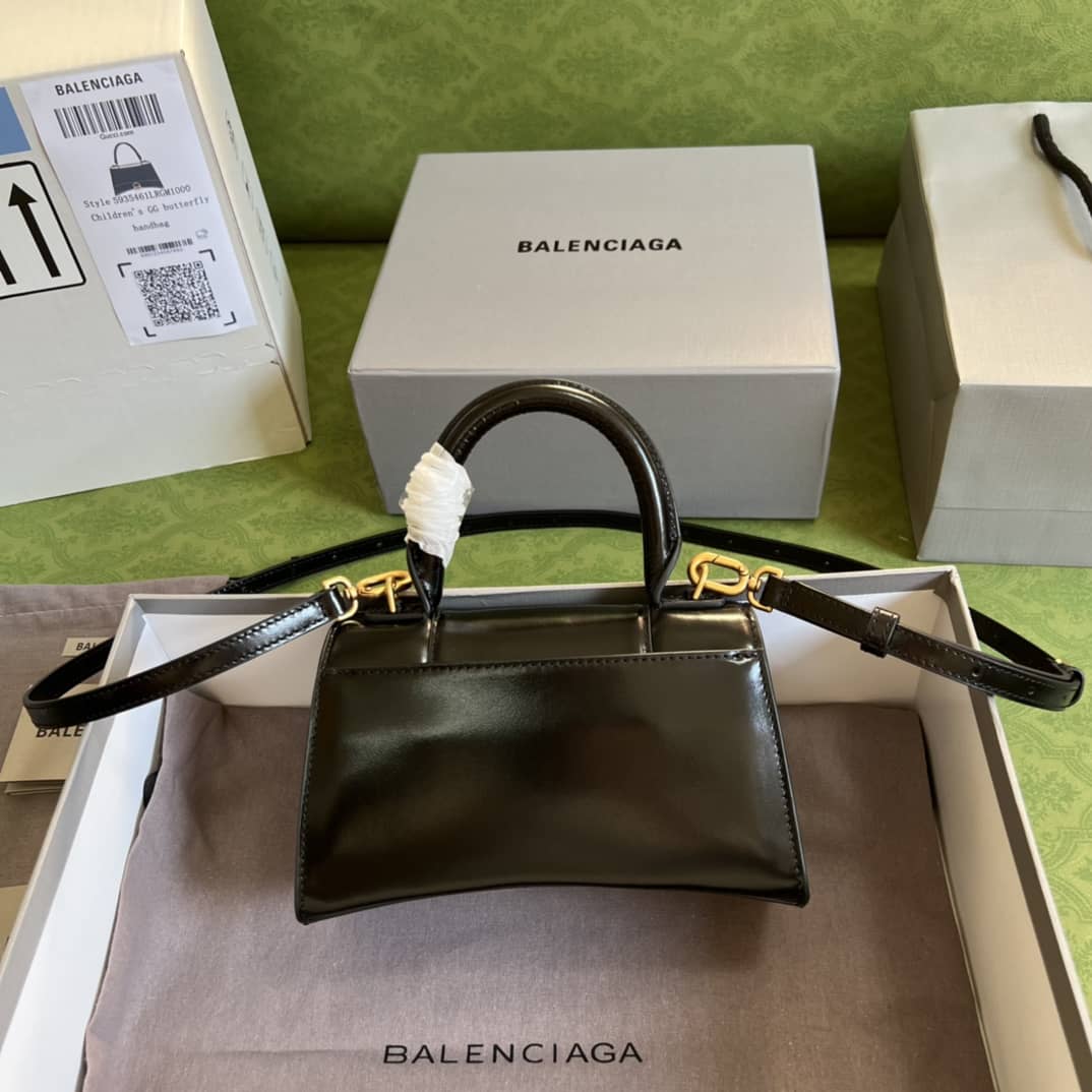 Balenciaga Hourglass Leather Top Handle Replica Bag