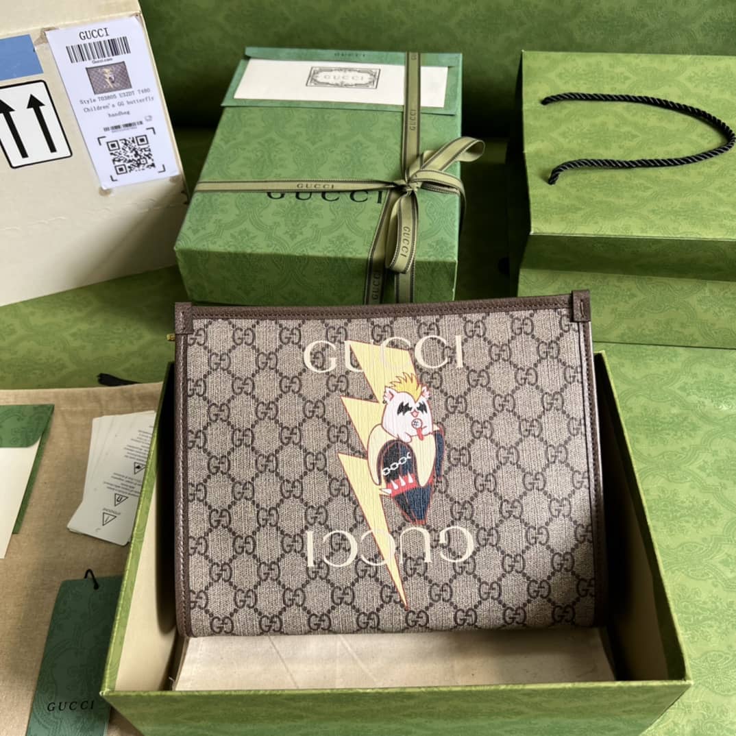 Gucci Bananya Print Pouch 703805 Replica Clutch