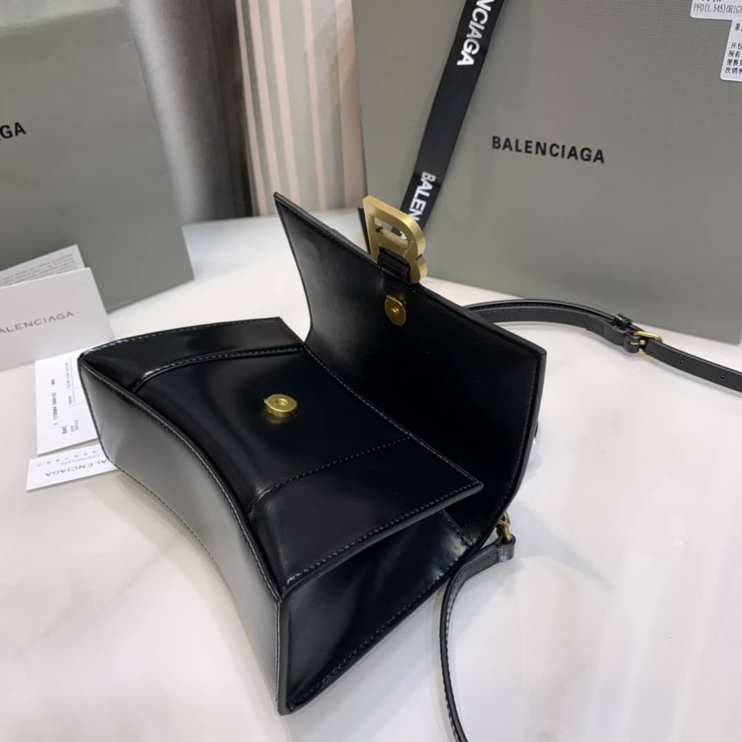 Balenciaga Hourglass Leather Top Handle Replica Bag