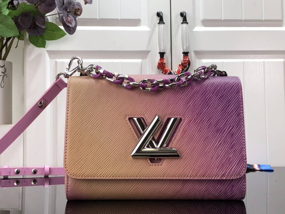 Louis Vuitton Twist MM Gradient Epi Grained Cowhide Leather Orange M59894 Replica Crossbody Bag