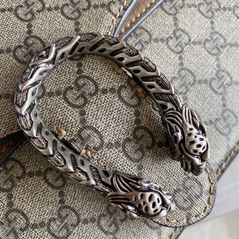 Gucci Dionysus Dupe GG Supreme Dionysus Chain Replica Shoulder Bag Gray 400249