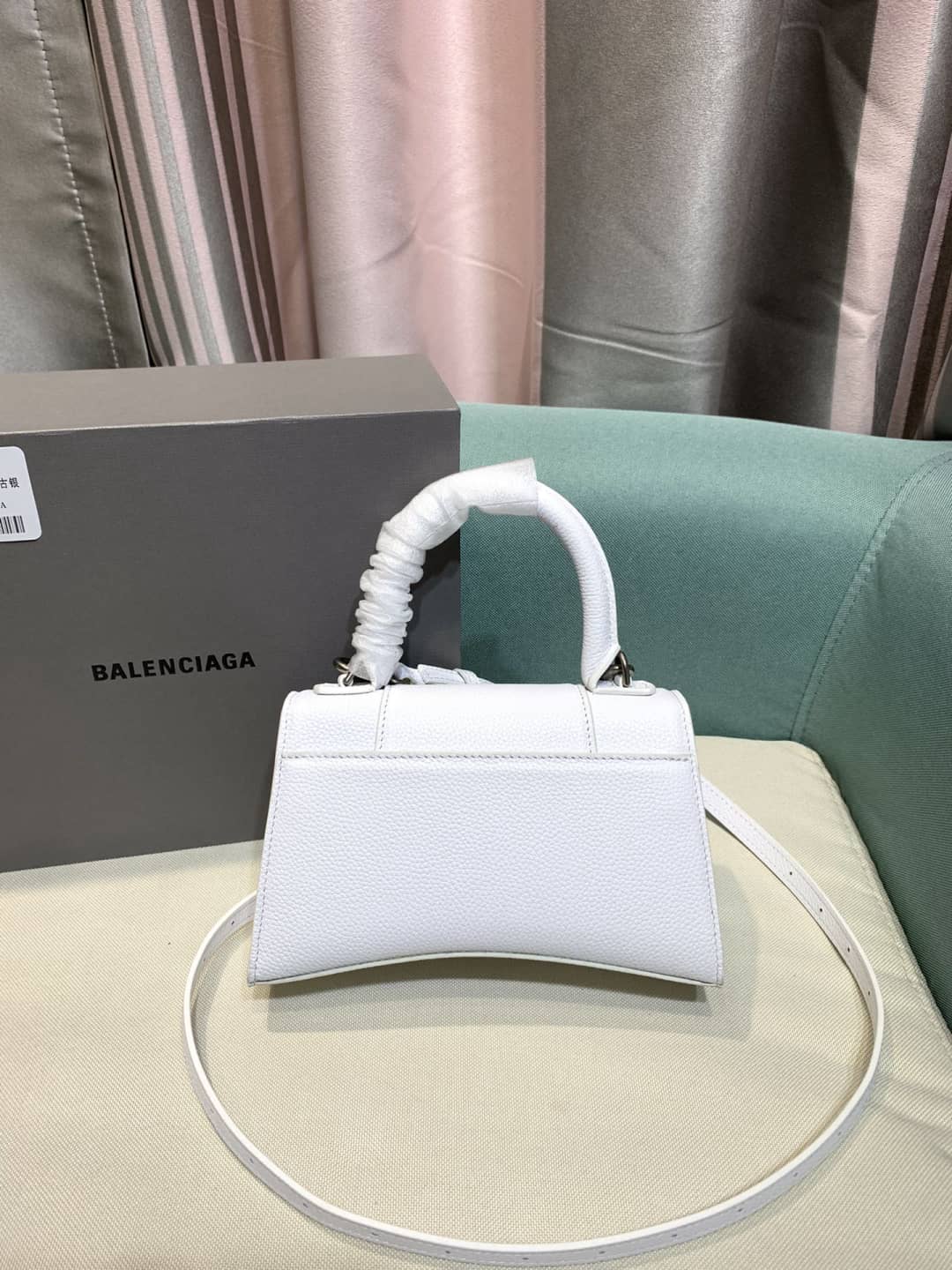 Balenciaga Hourglass Leather Top Handle Replica Bag