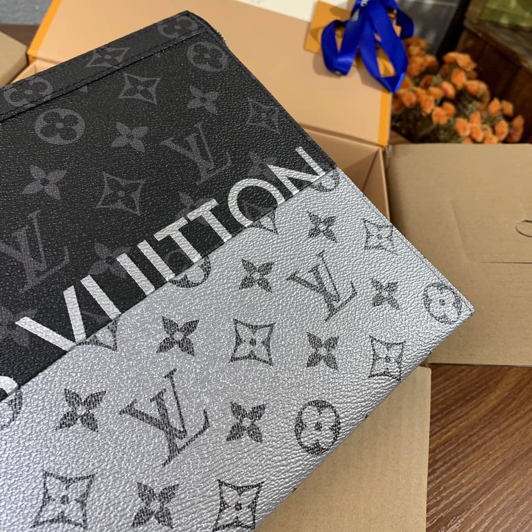 Louis Vuitton Voyage MM Monogram Replica Pochette Black Gray M63039