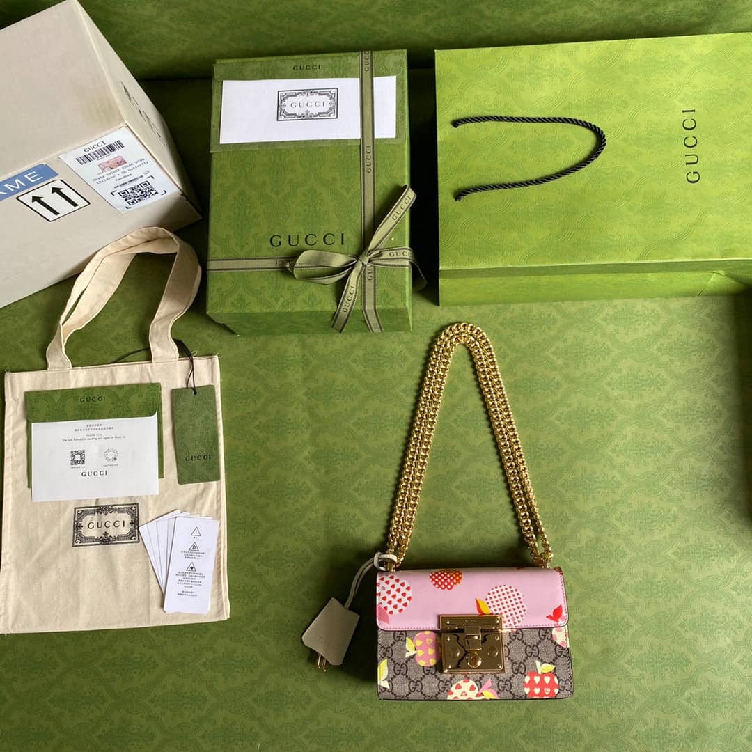 Gucci Padlock Small GG Chain Shoulder Bag Replica Pink 409487