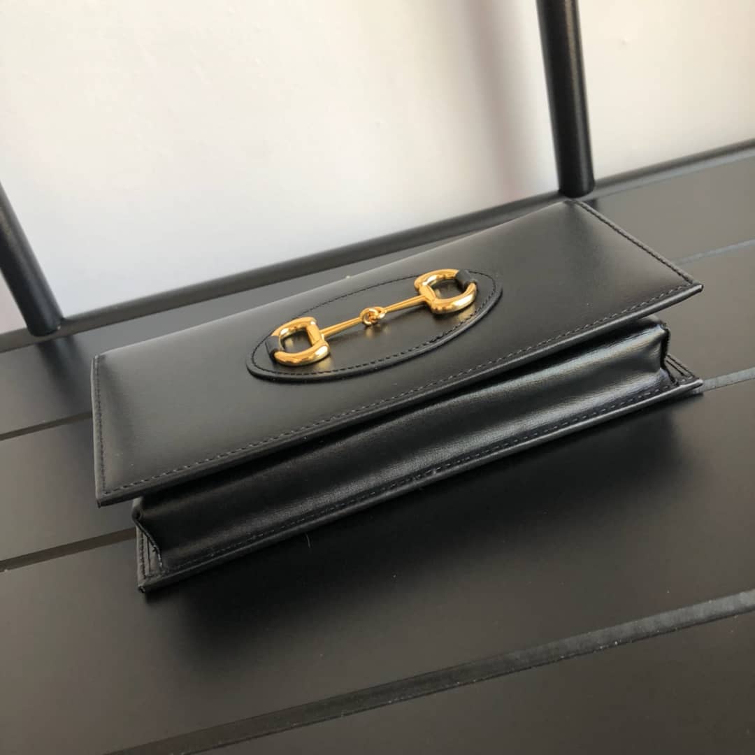 Gucci GG Supreme Horsebit 1955 Chain Wallet Replica Black 621892