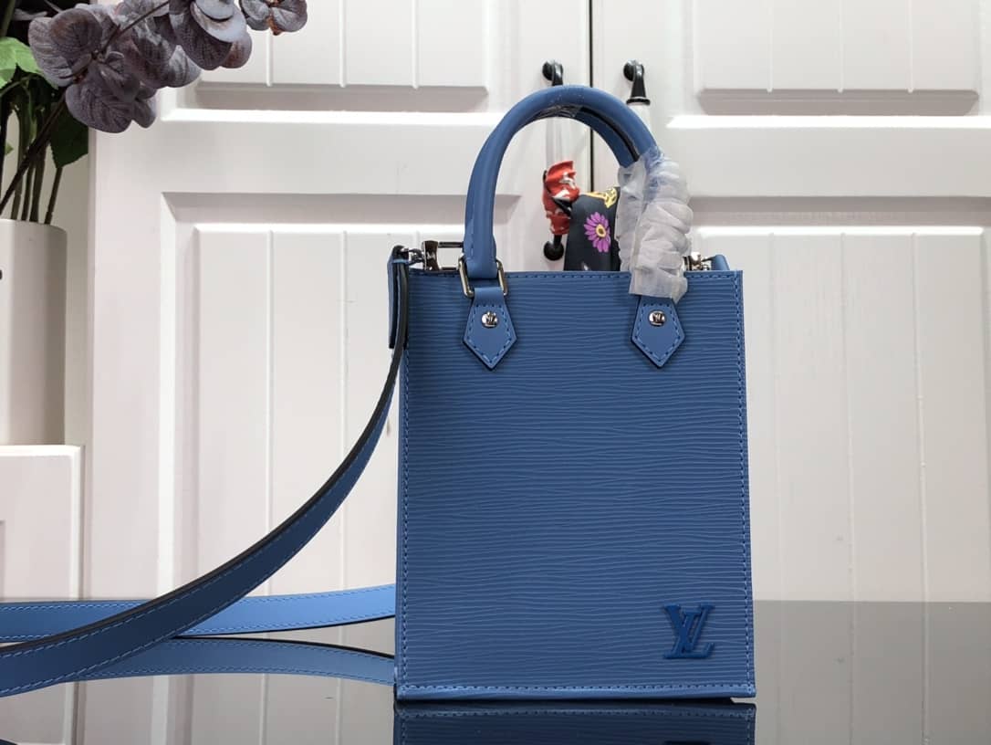 Louis Vuitton Petit Sac Plat Flat Shoulder Bag Replica Blue M80169