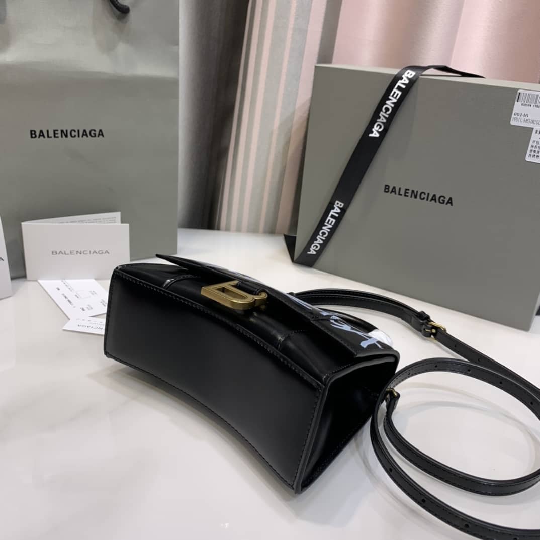 Balenciaga Hourglass Leather Top Handle Replica Bag