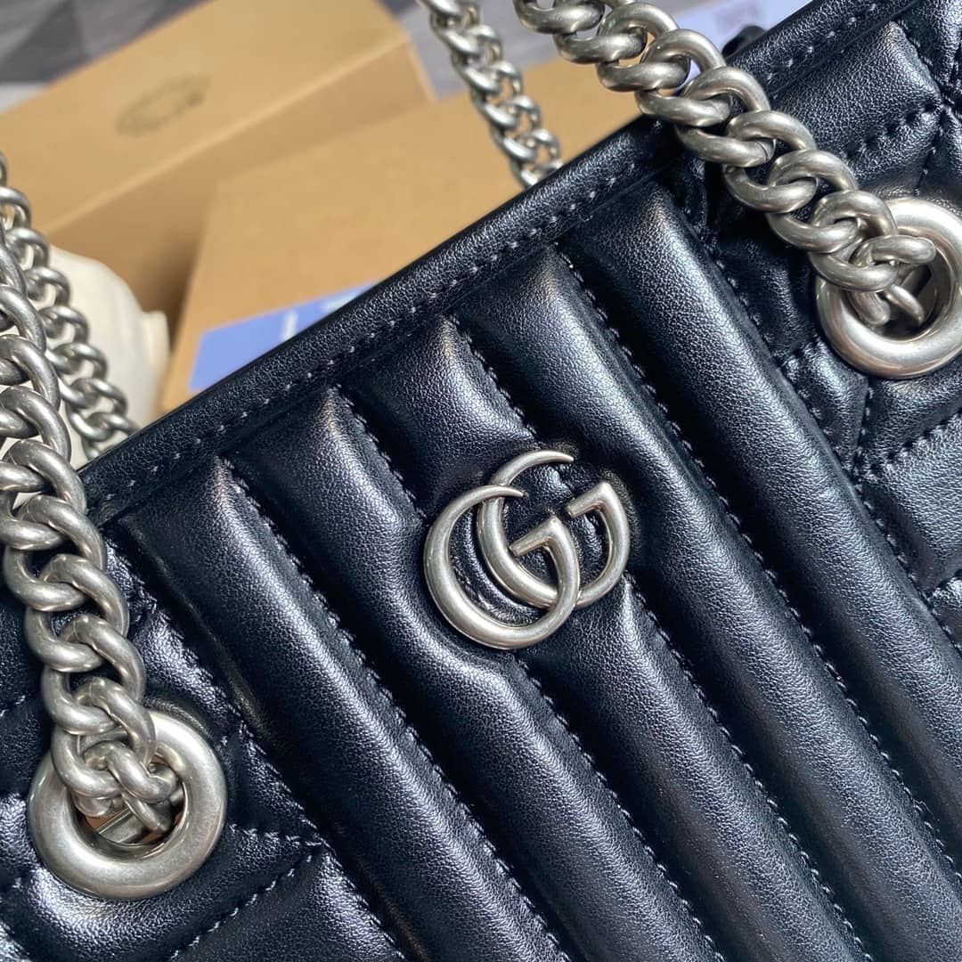 Gucci GG Marmont Small Tote Bag Replica Black 681483