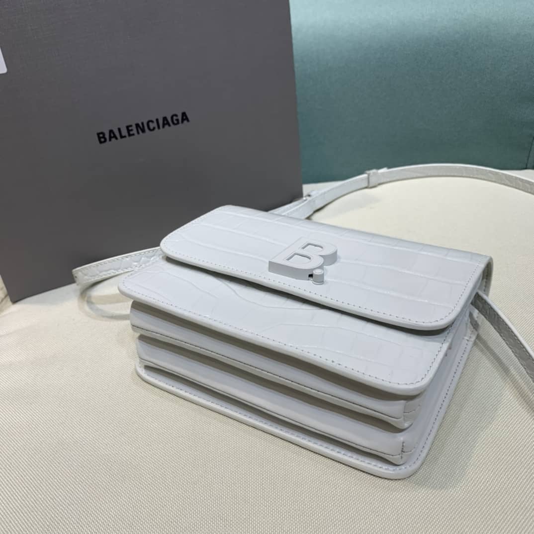 Balenciaga Crocodile Embossed Box Replica Shoulder Bag