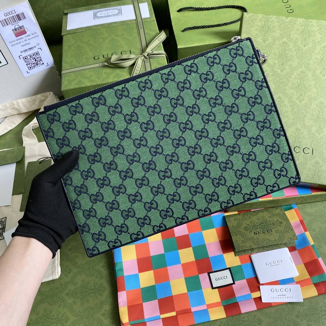 Gucci Multicolor Canvas GG Pouch Replica 657581