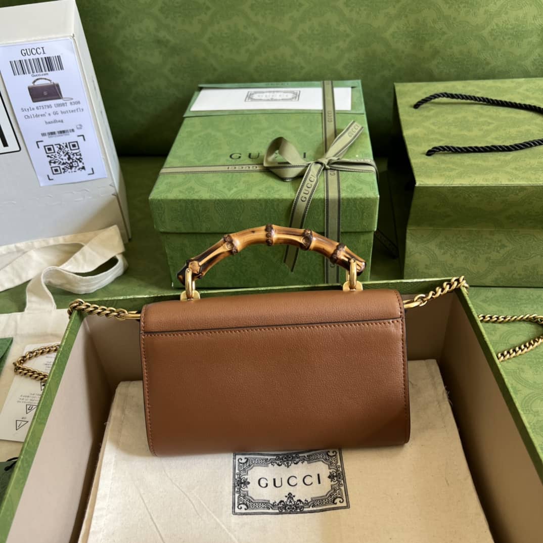 Gucci GG Small Top Handle Tote Bag With Bamboo 675794 Replica