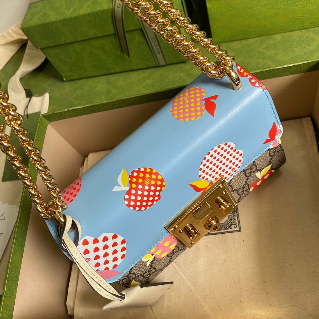 Gucci Padlock Small GG Chain Shoulder Bag Replica Blue 409487