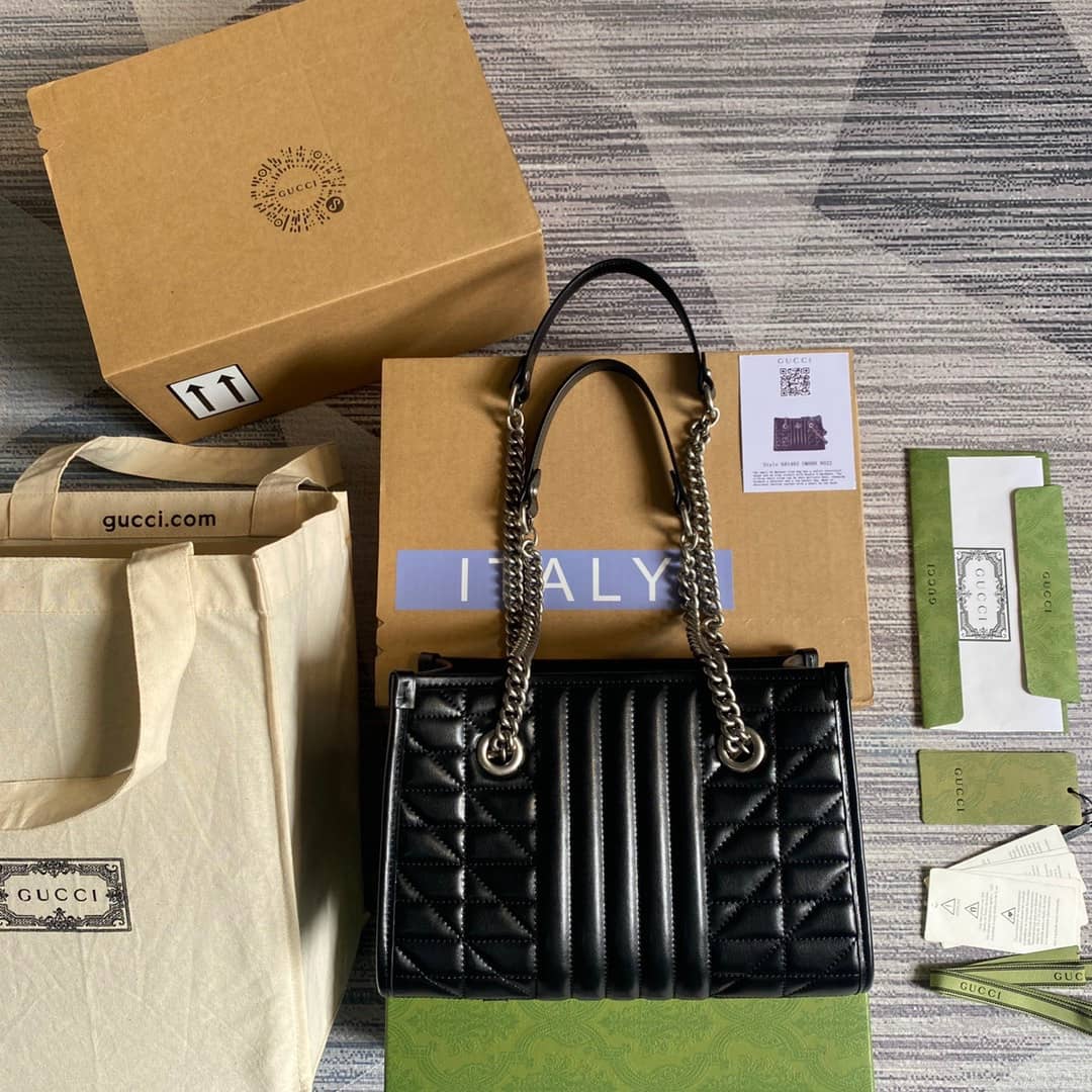 Gucci GG Marmont Small Tote Bag Replica Black 681483