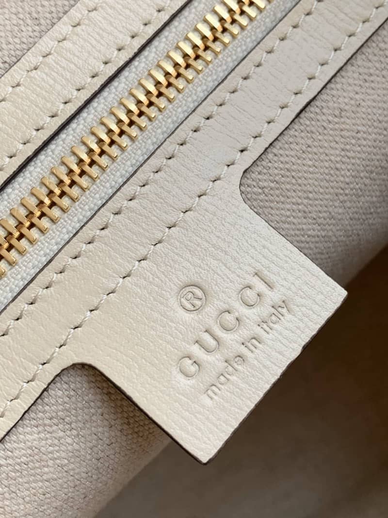 Gucci Horsebit Bag Dupe 1955 Small GG Supreme Grainy Leather Handle Bag Replica White 621220