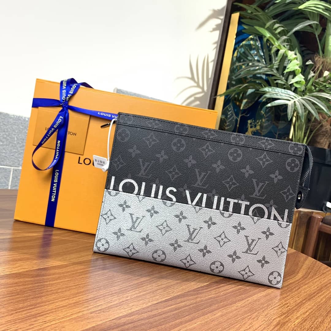 Louis Vuitton Voyage MM Monogram Replica Pochette Black Gray M63039