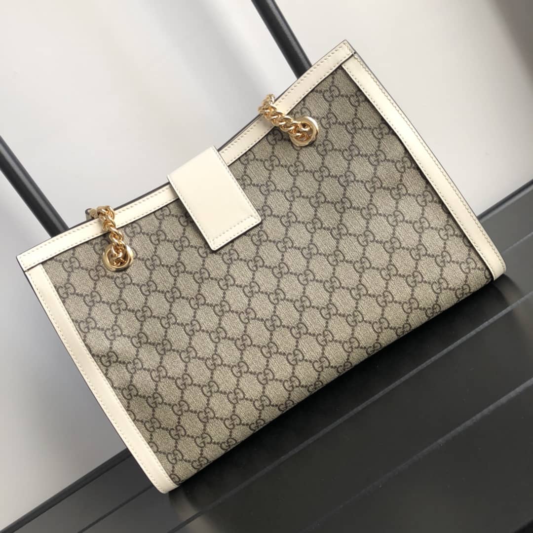 Gucci Padlock Medium GG Supreme Shoulder Bag Replica Gray White 479197