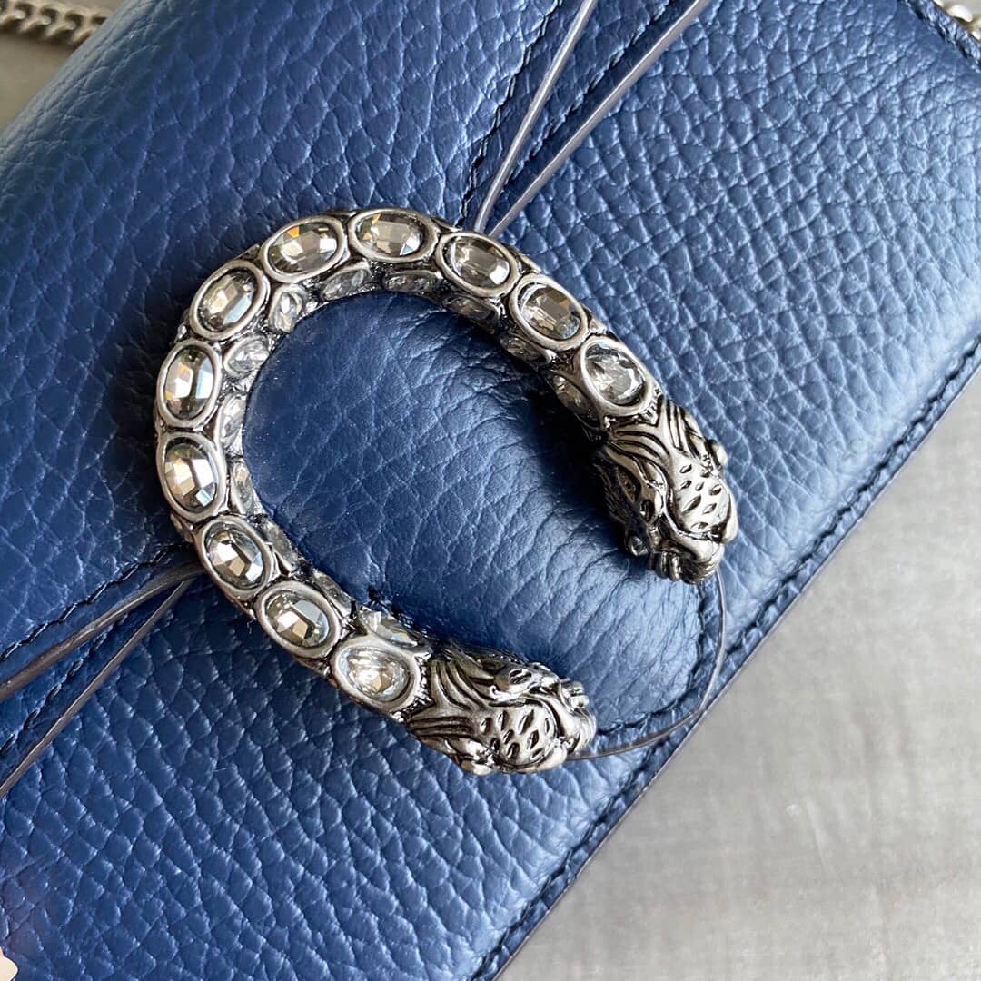 Gucci Dionysus GG Supreme Super Mini Bag Replica Blue 476432