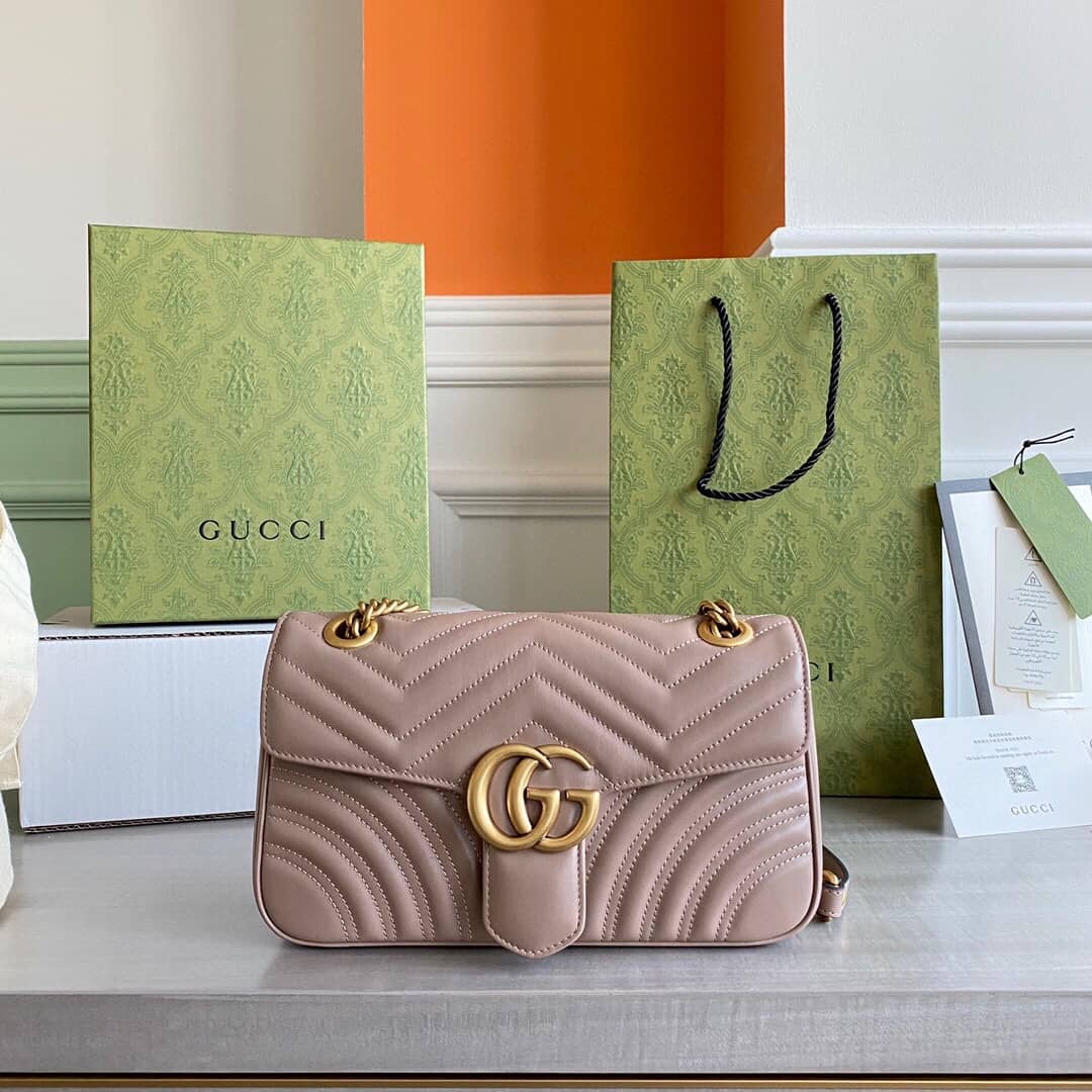Gucci GG Marmont Matelasse Shoulder Bag Replica Pink 443497