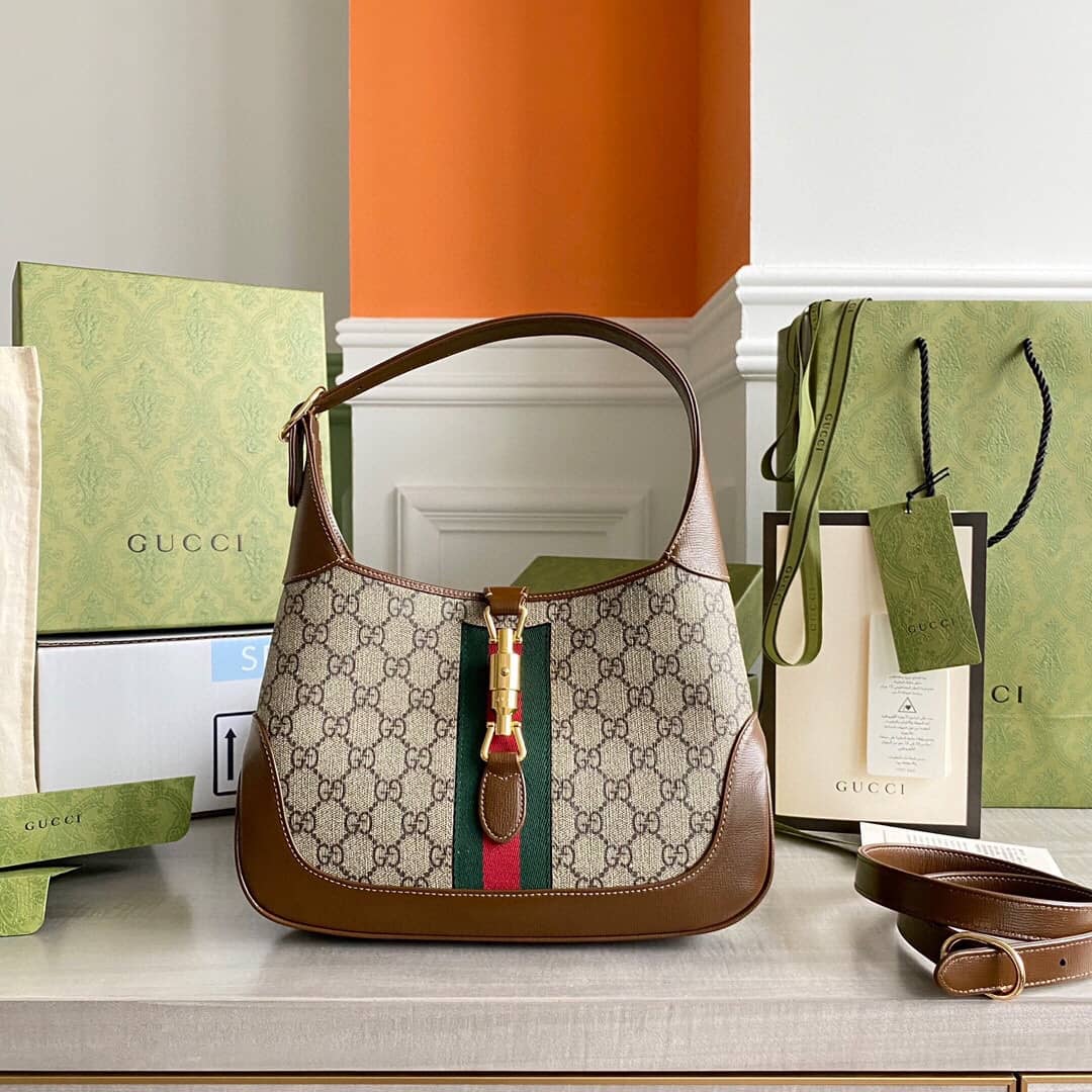 Gucci GG Jackie 1961 Mini Shoulder Bag Replica Brown 637092